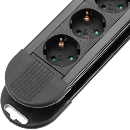 Regleta de enchufes 6 schuko con interruptor y protección sobretensiones (1.5m cable)