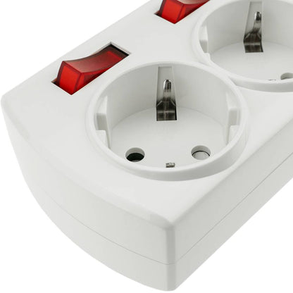 Regleta de 4 enchufes schuko con interruptor individual sin cable