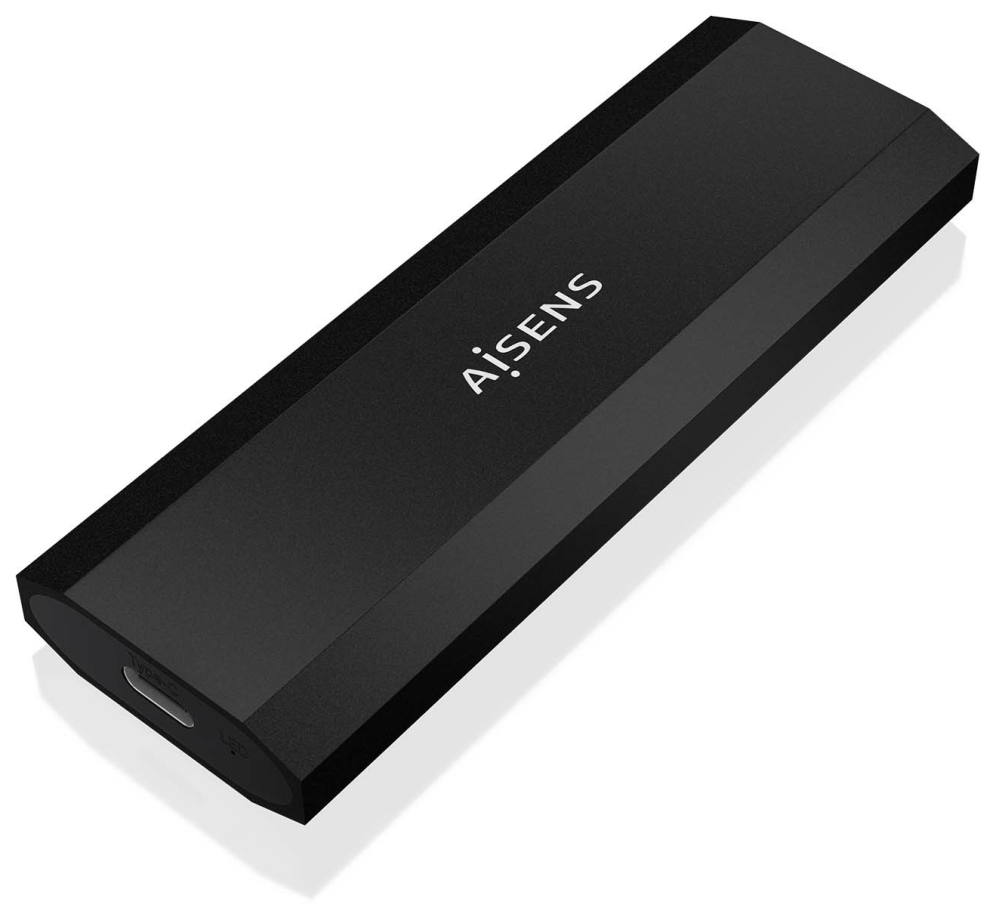 AISENS ASM2-028B caja para disco duro externo Caja externa para unidad de estado solido (SSD) Negro