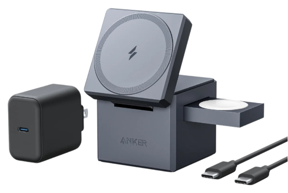 Anker Innovations Y1811G11 cargador de dispositivo movil Auriculares, Smartphone, Reloj inteligente Negro Corriente alterna, USB Cargador inalambrico Carga rapida Interior