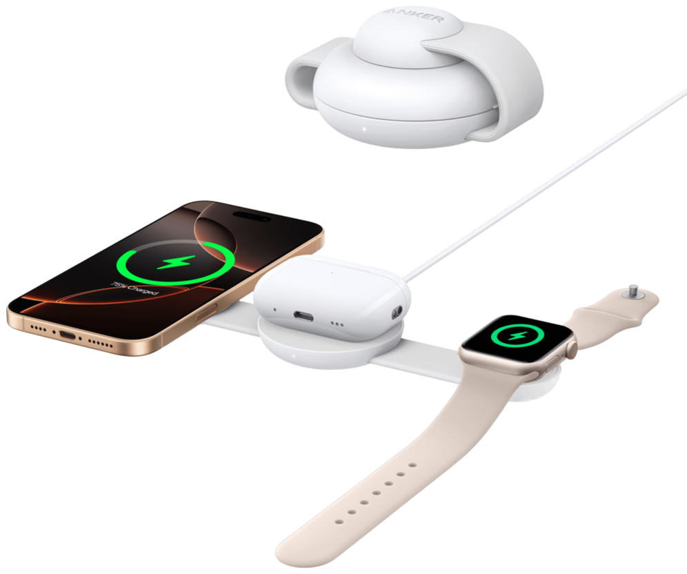 Anker B25M8H21 cargador de dispositivo movil Auriculares, Auriculares, Smartphone, Reloj inteligente Blanco Cargador inalambrico Carga rapida Interior