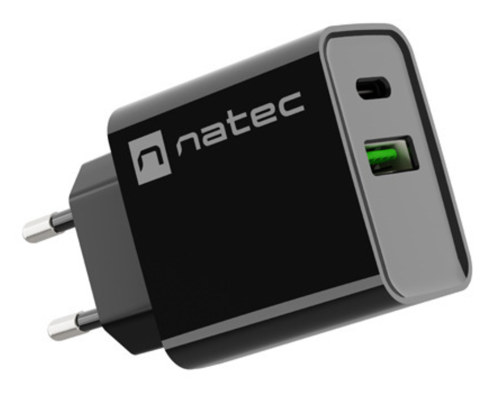 NATEC RIBERA Universal Negro Corriente alterna Carga rapida Interior