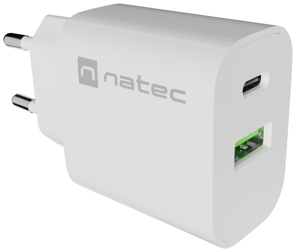 NATEC Ribera Universal Blanco Corriente alterna Carga rapida Interior
