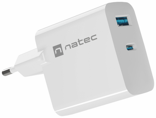NATEC NUC-2142 cargador de dispositivo movil Universal Blanco Corriente alterna Carga rapida Interior