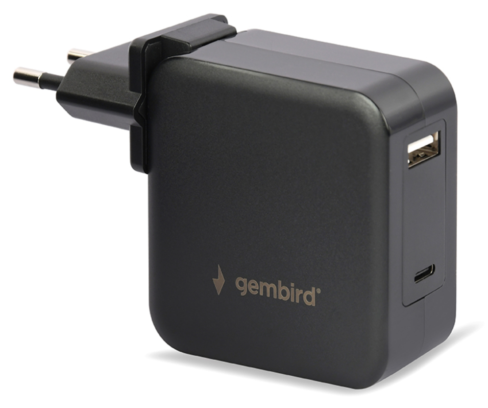 Gembird NPA-PD60-01 cargador de dispositivo movil Portatil, Smartphone Negro Corriente alterna Interior