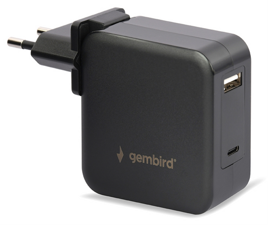 Gembird NPA-PD60-01 cargador de dispositivo movil Portatil, Smartphone Negro Corriente alterna Interior