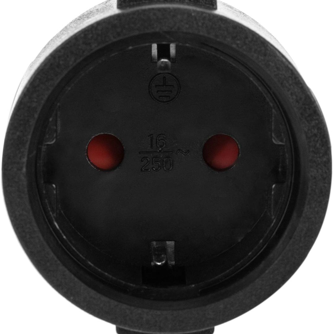 Prolongador de cable eléctrico schuko macho a hembra de 2 m negro IP44