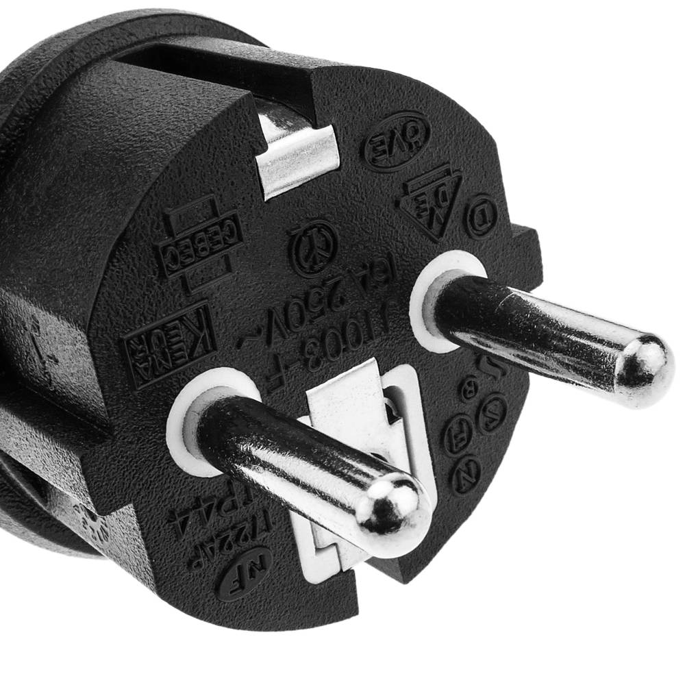 Prolongador de cable eléctrico schuko macho a hembra de 3 m negro IP44
