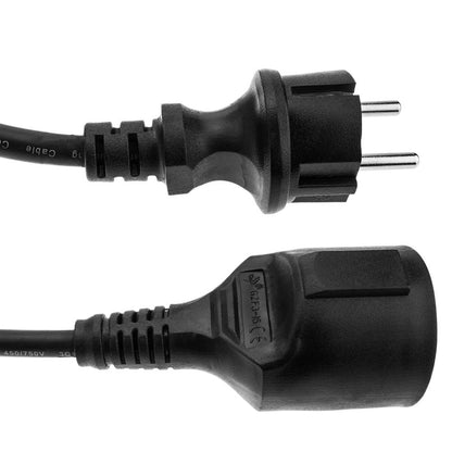 Prolongador de cable eléctrico schuko macho a hembra de 3 m negro IP44