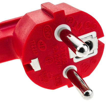 Prolongador de cable eléctrico schuko macho a hembra de 10 m rojo