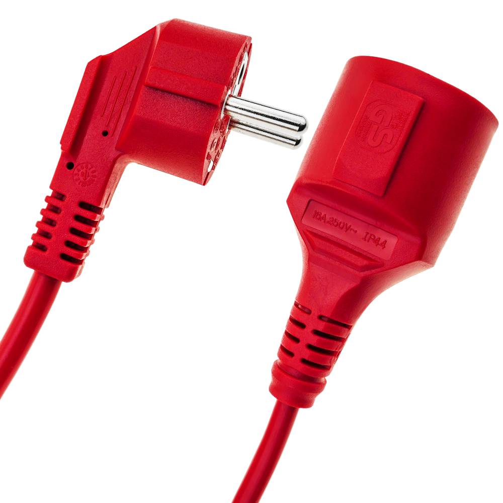 Prolongador de cable eléctrico schuko macho a hembra de 10 m rojo