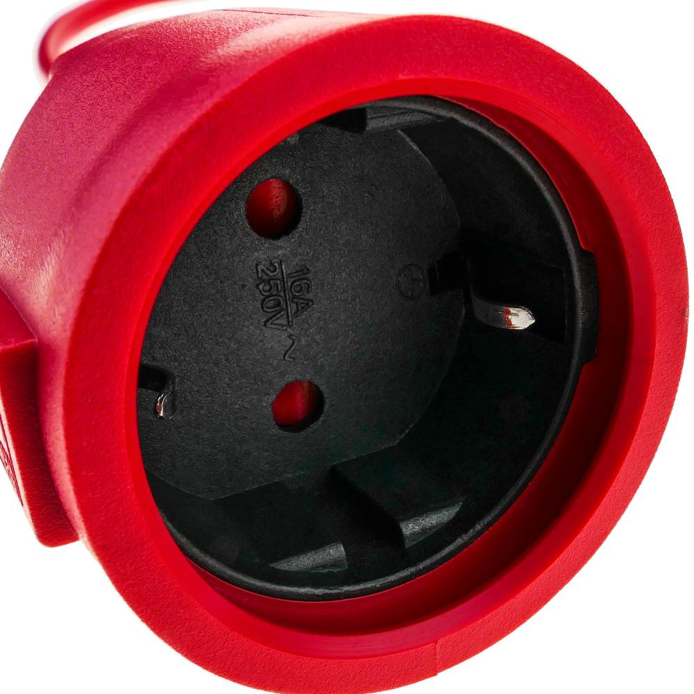 Prolongador de cable eléctrico schuko macho a hembra de 15 m rojo