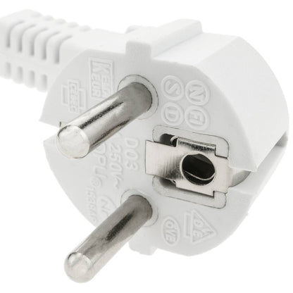 Prolongador de cable eléctrico schuko macho a hembra de 3 m blanco