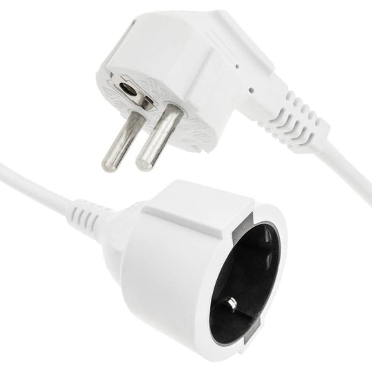 Prolongador de cable eléctrico schuko macho a hembra de 10 m blanco