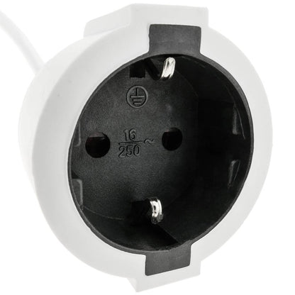 Prolongador de cable eléctrico schuko macho a hembra de 10 m blanco