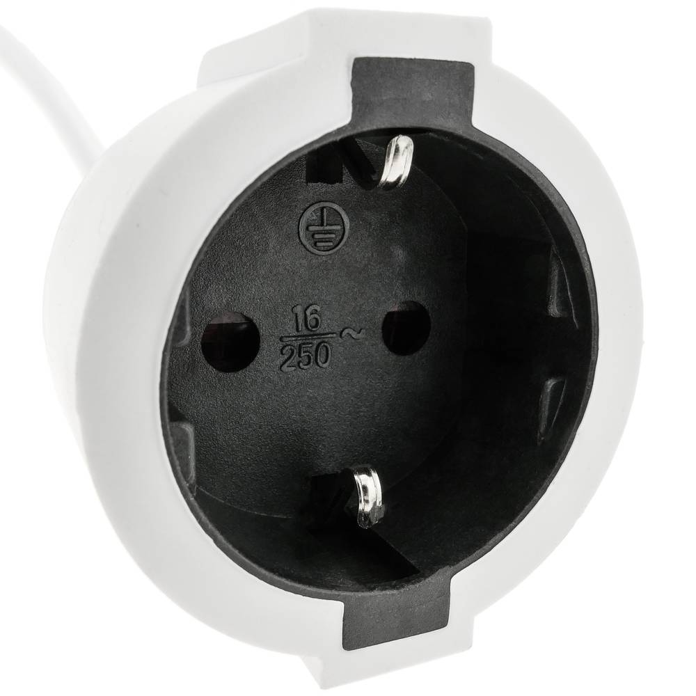 Prolongador de cable eléctrico schuko macho a hembra de 15 m blanco
