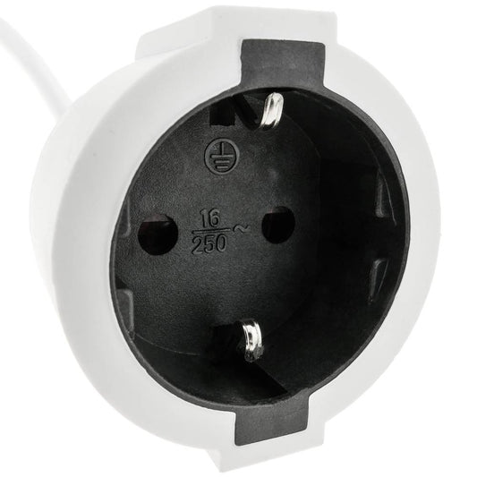 Prolongador de cable eléctrico schuko macho a hembra de 15 m blanco