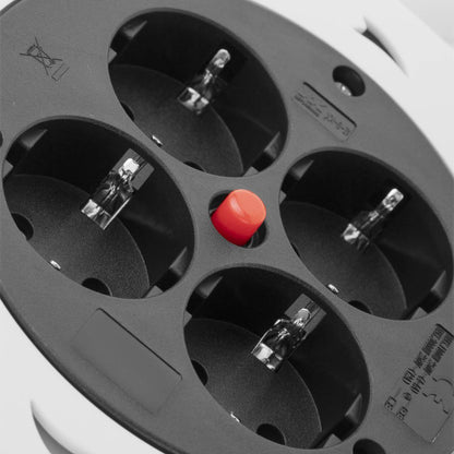 Enrollacables eléctrico de 4 schuko de 10 m