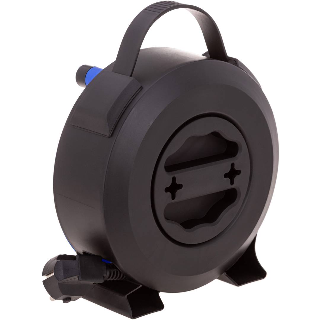 Alargo enrollacable con protector térmico de 4 Schuko 5m