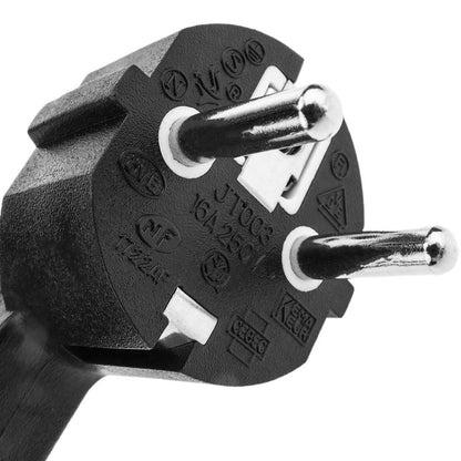 Cable de alimentación eléctrico IEC-60320 C13 acodado a schuko macho de 1.8 m