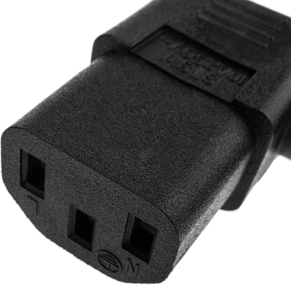 Cable de alimentación eléctrico IEC-60320 C13 acodado a schuko macho de 1.8 m