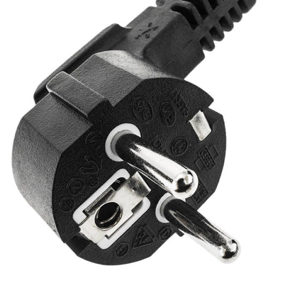 Cable de alimentación eléctrico IEC-60320 C13 acodado a schuko macho de 1.8 m