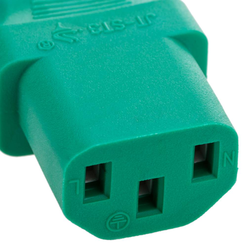 Cable eléctrico de alimentación IEC60320 C13 a C14 de color verde de 3m