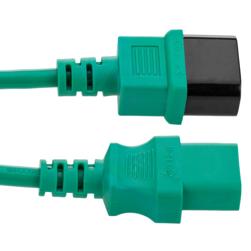 Cable eléctrico de alimentación IEC60320 C13 a C14 de color verde de 3m