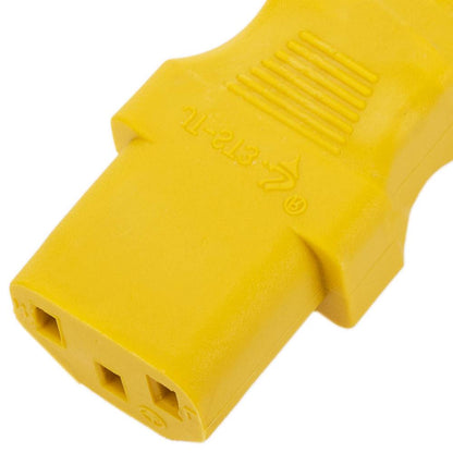 Cable eléctrico de alimentación IEC60320 C13 a schuko macho acodado de color amarillo 3m