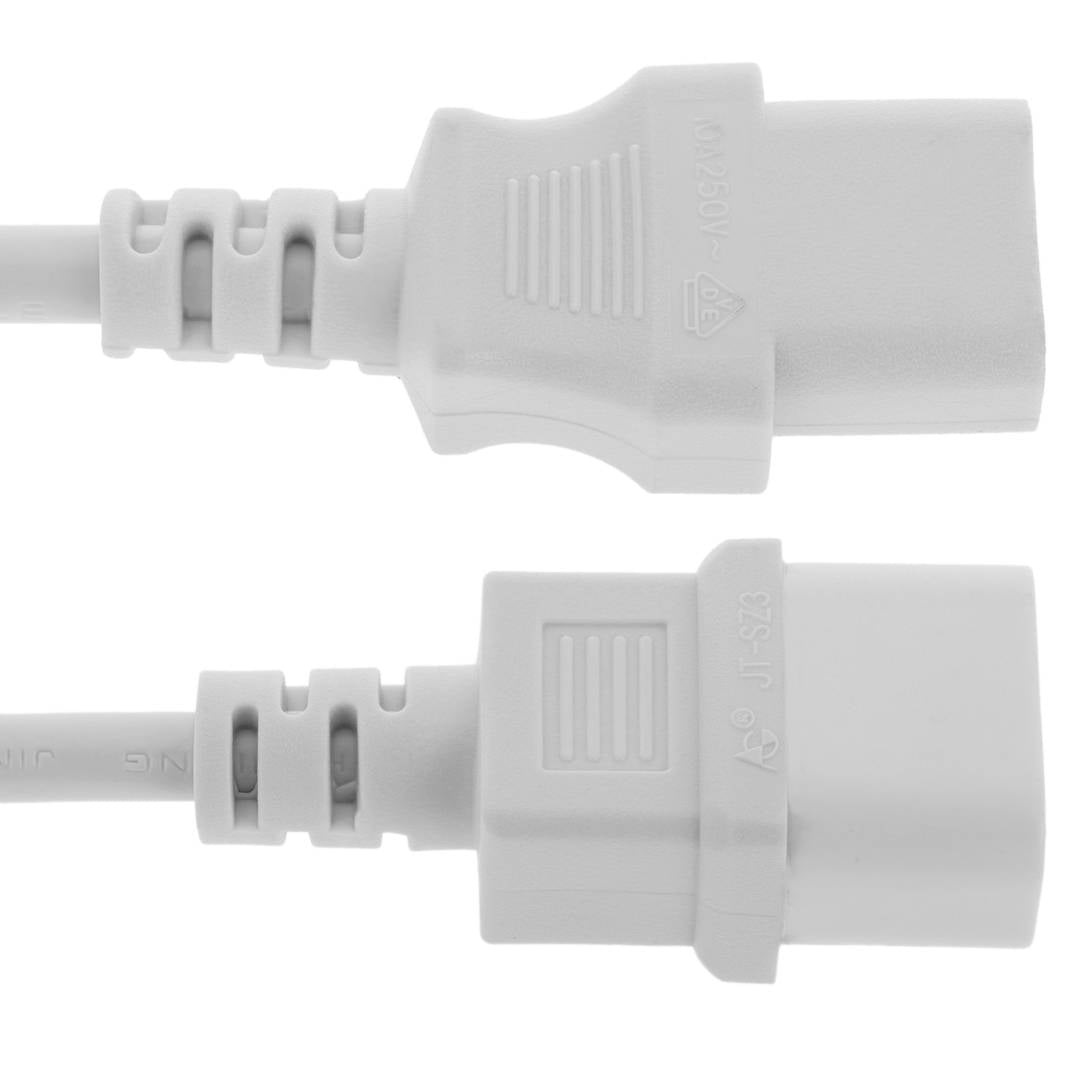 Cable de alimentación IEC-60320 blanco C13-C14 1.8 m