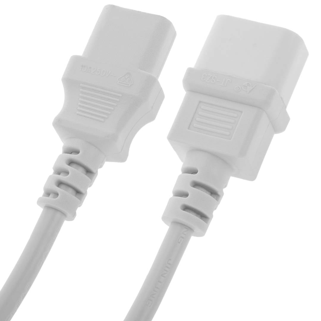 Cable de alimentación eléctrico IEC-60320 blanco C13-C14 3 m