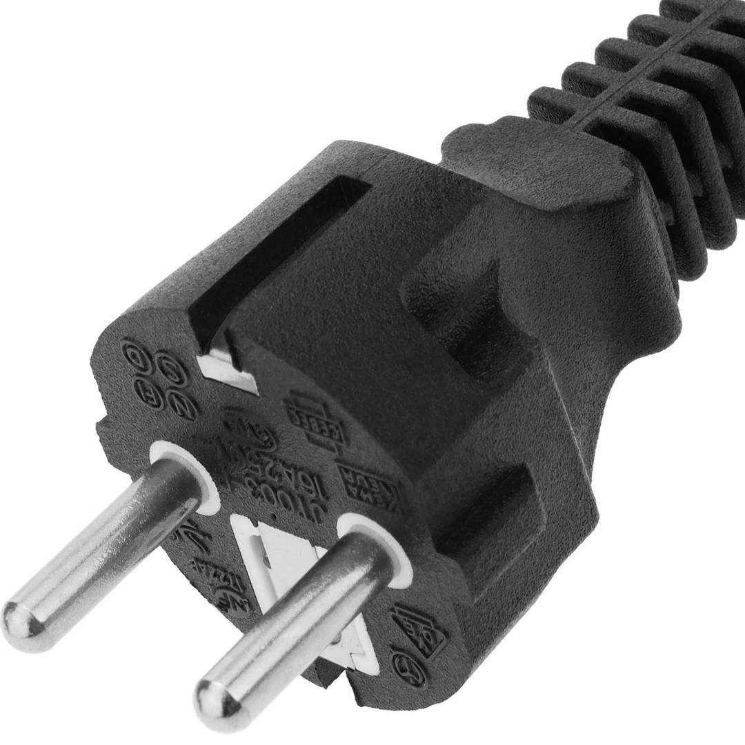 Cable eléctrico de alimentación IEC60320 C13 a schuko macho recto de color negro 1.8m
