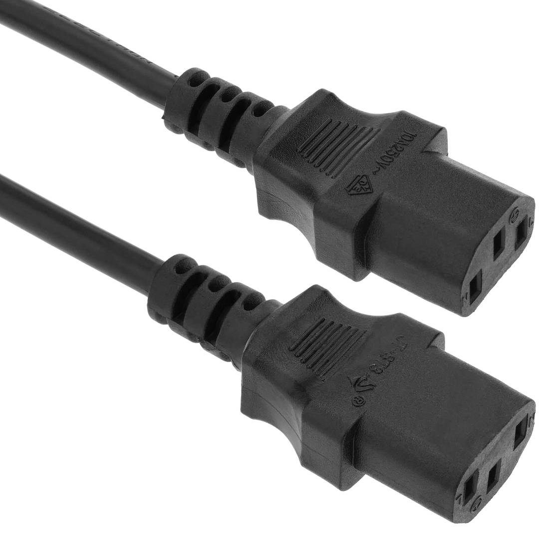 Cable eléctrico de alimentación IEC60320 C13 a schuko macho recto de color negro 1.8m