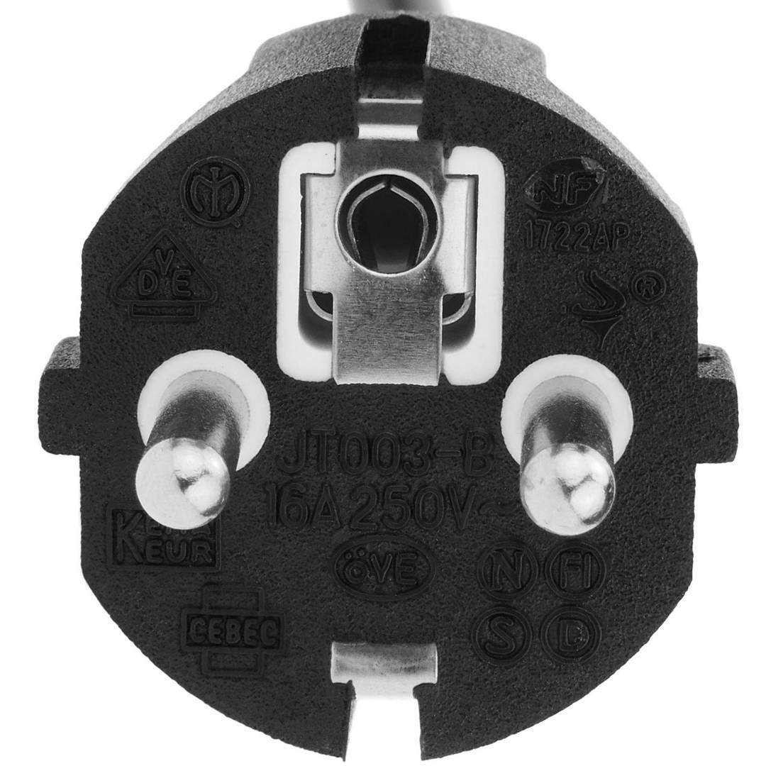 Cable eléctrico de alimentación IEC60320 C13 a schuko macho recto de color negro 1.8m