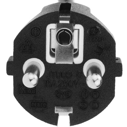 Cable eléctrico de alimentación IEC60320 C13 a schuko macho recto de color negro 1.8m