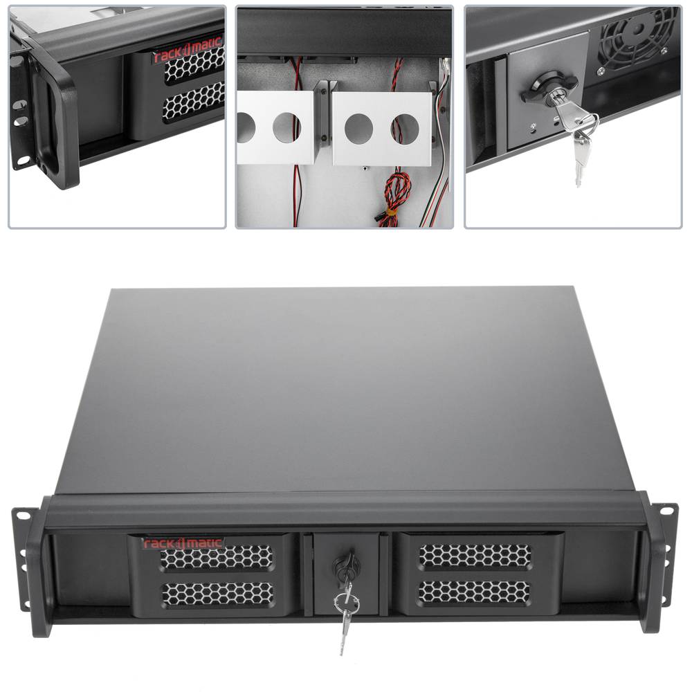 Caja rack 19' IPC Micro-ATX Mini-ITX 2U 3x3.5' 1x5.25' profundidad 424 mm