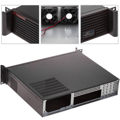 Caja rack 19' IPC microATX 2U 2x3.5' fondo 350mm