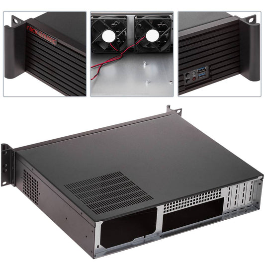 Caja rack 19' IPC microATX 2U 2x3.5' fondo 350mm