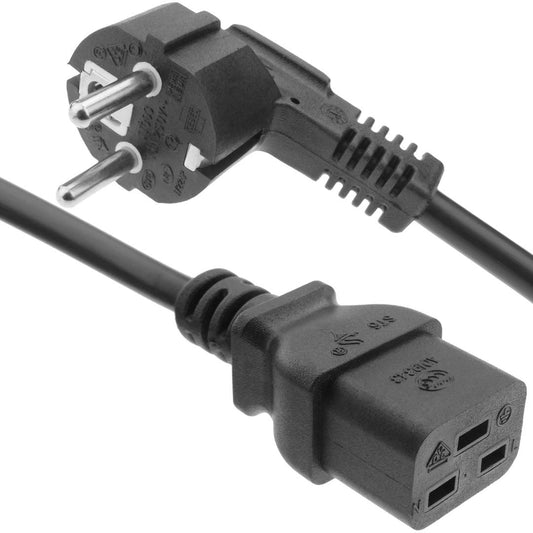 Cable eléctrico 3x1.5mm² IEC60320 C19-hembra a Schuko-macho 1,8m