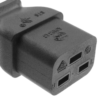 Cable eléctrico 3x1.5mm² IEC60320 C19-hembra a Schuko-macho 1,8m