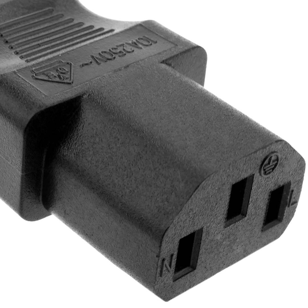 Cable eléctrico 3x1mm² IEC60320 C13-hembra a C14-macho 1m