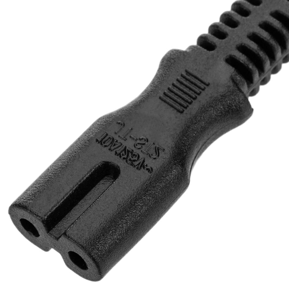 Cable eléctrico British Standard BS-1363-1 a IEC-60320-C7 de 1.8m negro