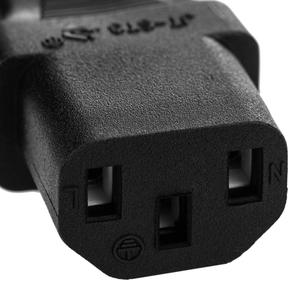 Cable eléctrico British Standard BS-1363-1 a IEC-60320-C13 3x1.00mm² de 1.8m negro