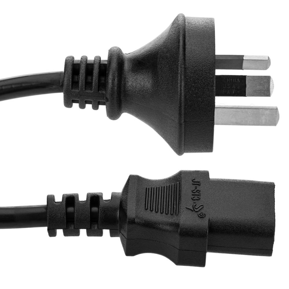 Cable eléctrico AU AS/NZS-3112-1 a IEC-60320-C13 de 1.8m negro