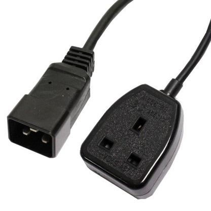 Cable eléctrico British Standard BS-1363-2 a IEC-60320-C20 de 0.4m negro
