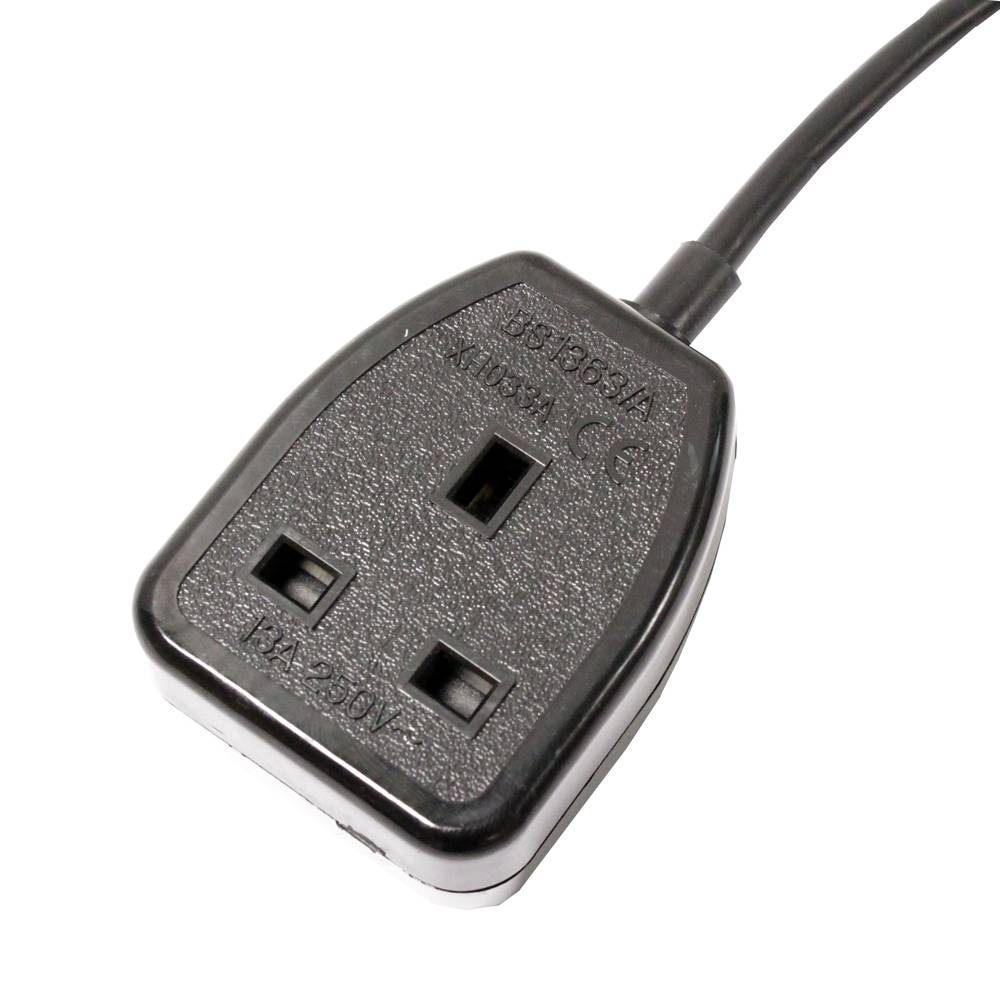 Cable eléctrico British Standard BS-1363-2 a IEC-60320-C20 de 0.4m negro
