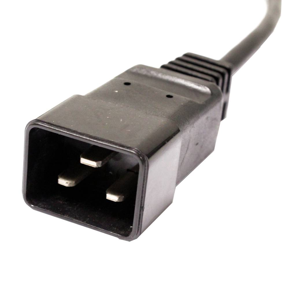 Cable eléctrico British Standard BS-1363-2 a IEC-60320-C20 de 0.4m negro