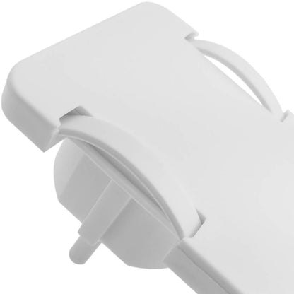 Clavija enchufe schuko acodado macho blanco extra-plano para detrás de muebles