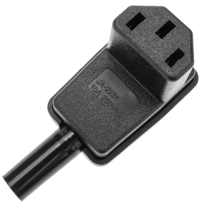 Clavija IEC-60320 C13. Enchufe hembra con ángulo