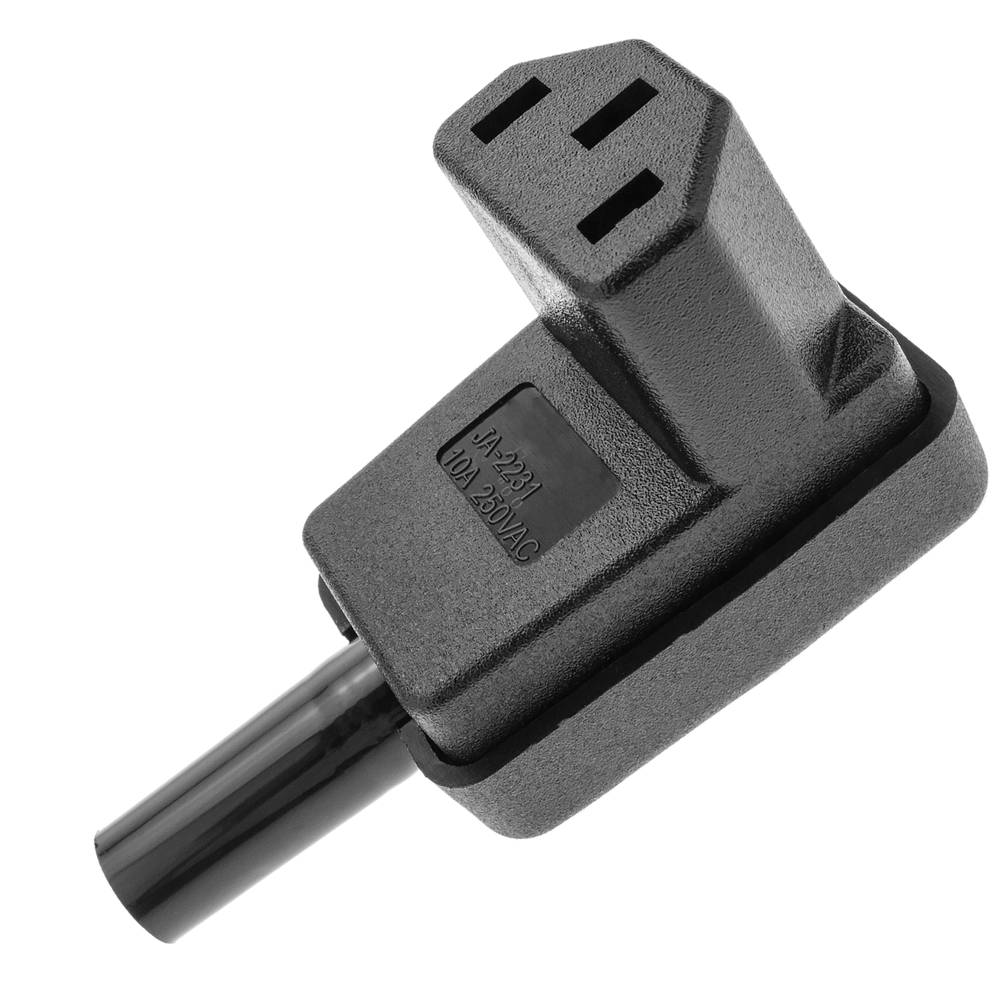 Clavija IEC-60320 C13. Enchufe hembra con ángulo